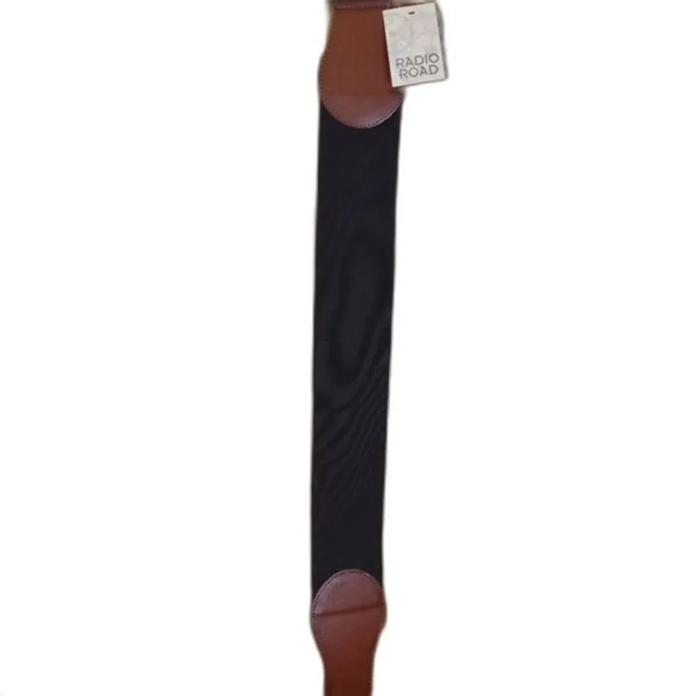 Radio Road Black & Brown Stretch Belt Wide Med